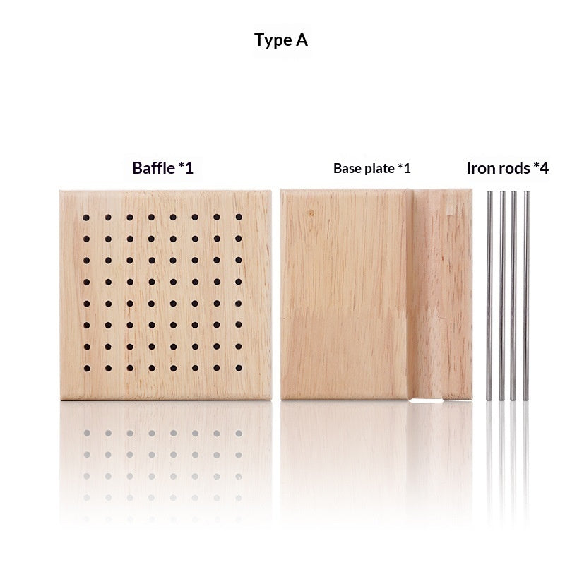 Knitted Yarn Shaped Crochet Square Solid Wood Woven Board - LJ Enterprise